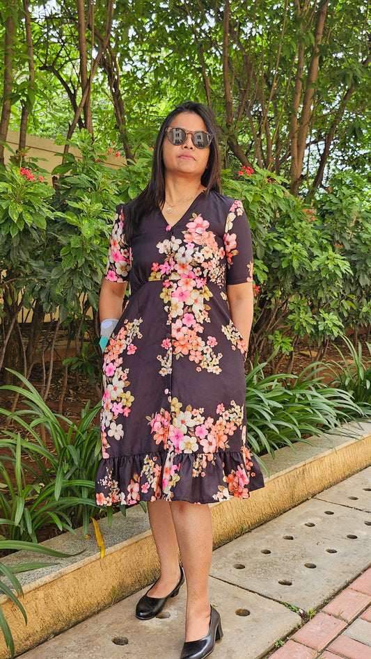 Twilight blossom midi dress