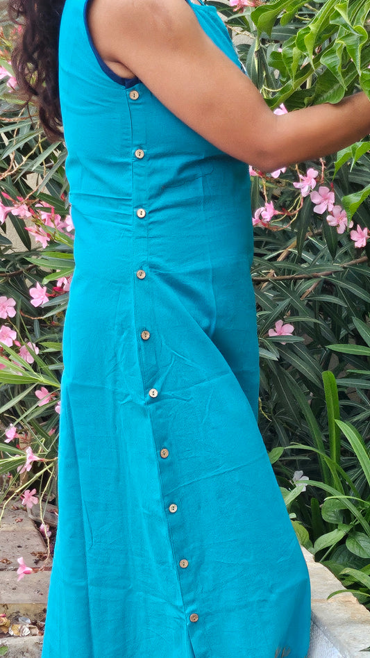 Brillianr blue cottonflex long dress (Copy)