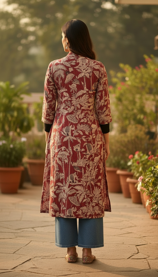 Long kalamkari jacket
