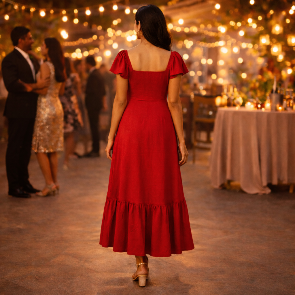 Crimson Muse Maxi Dress