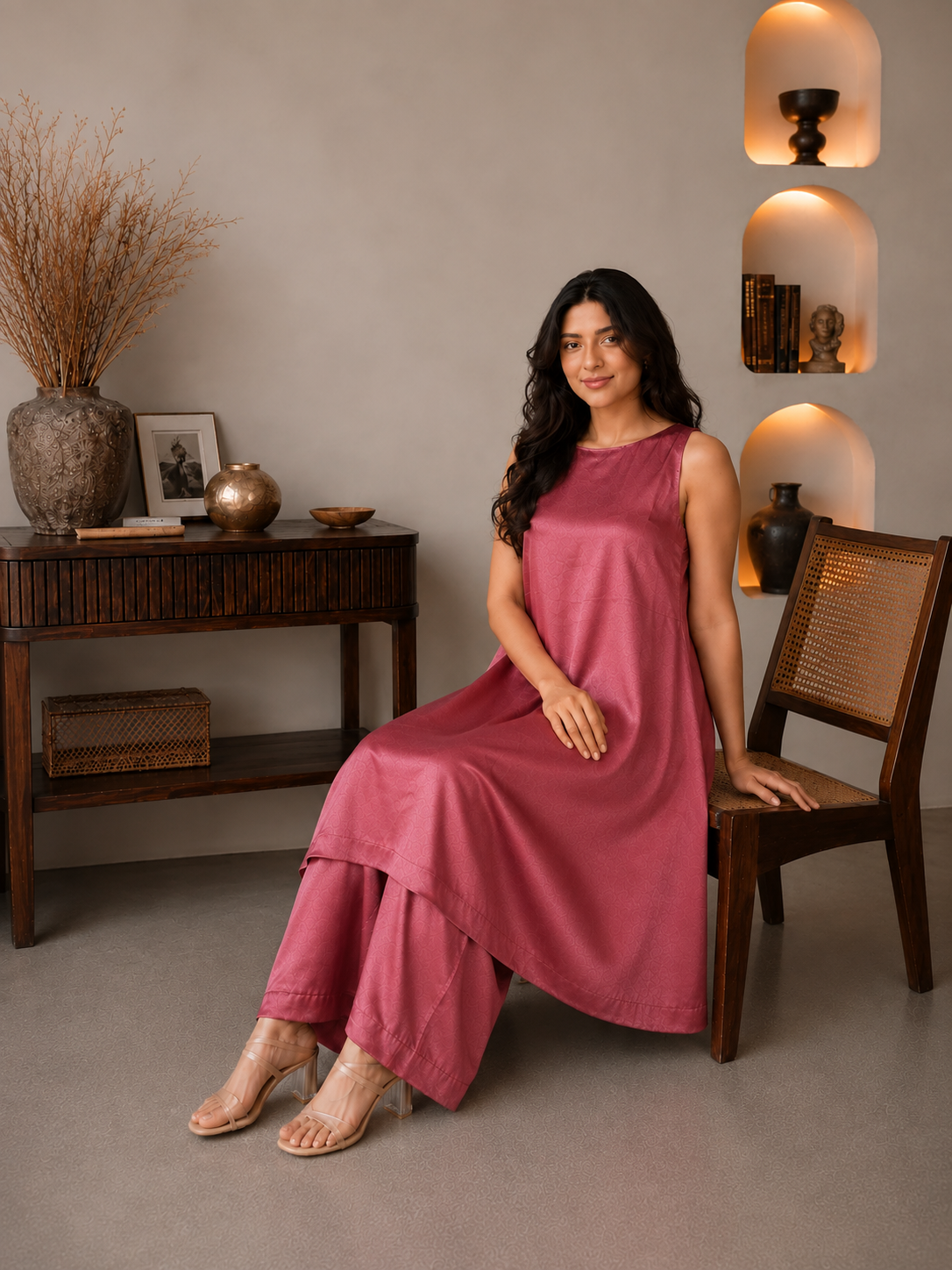 Rose Glow Silk Co-ord