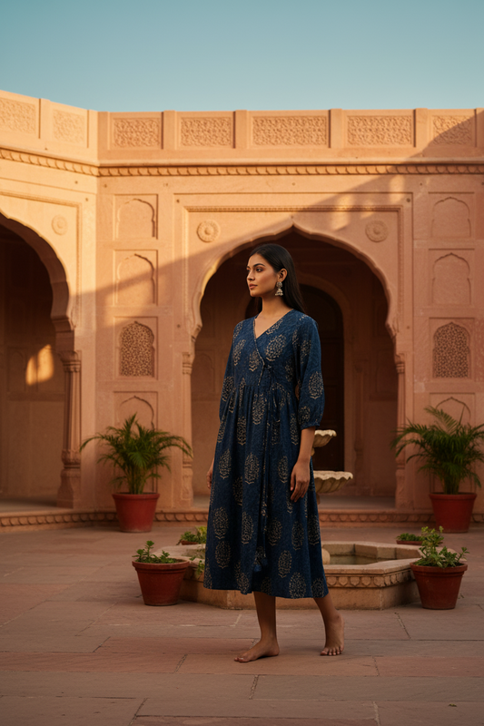 Bagru hand block print dress