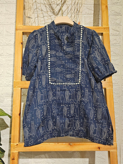 Short indigo kurti