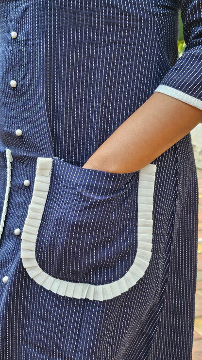 Cotton Kantha - stitched midi dress