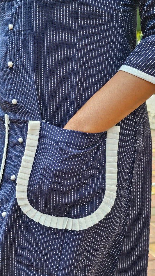 Cotton Kantha - stitched midi dress