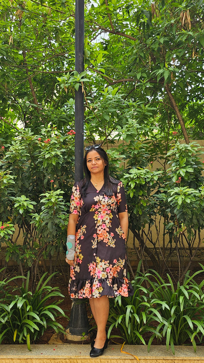 Twilight blossom midi dress