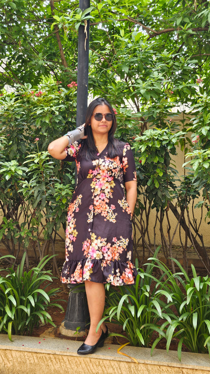 Twilight blossom midi dress