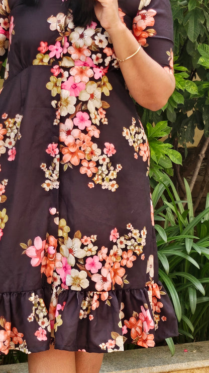 Twilight blossom midi dress