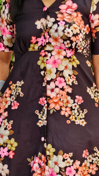 Twilight blossom midi dress
