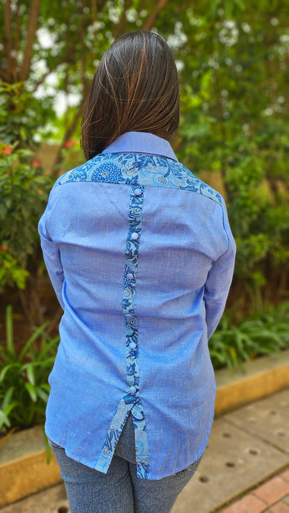 Blue asymmetrical Shirt