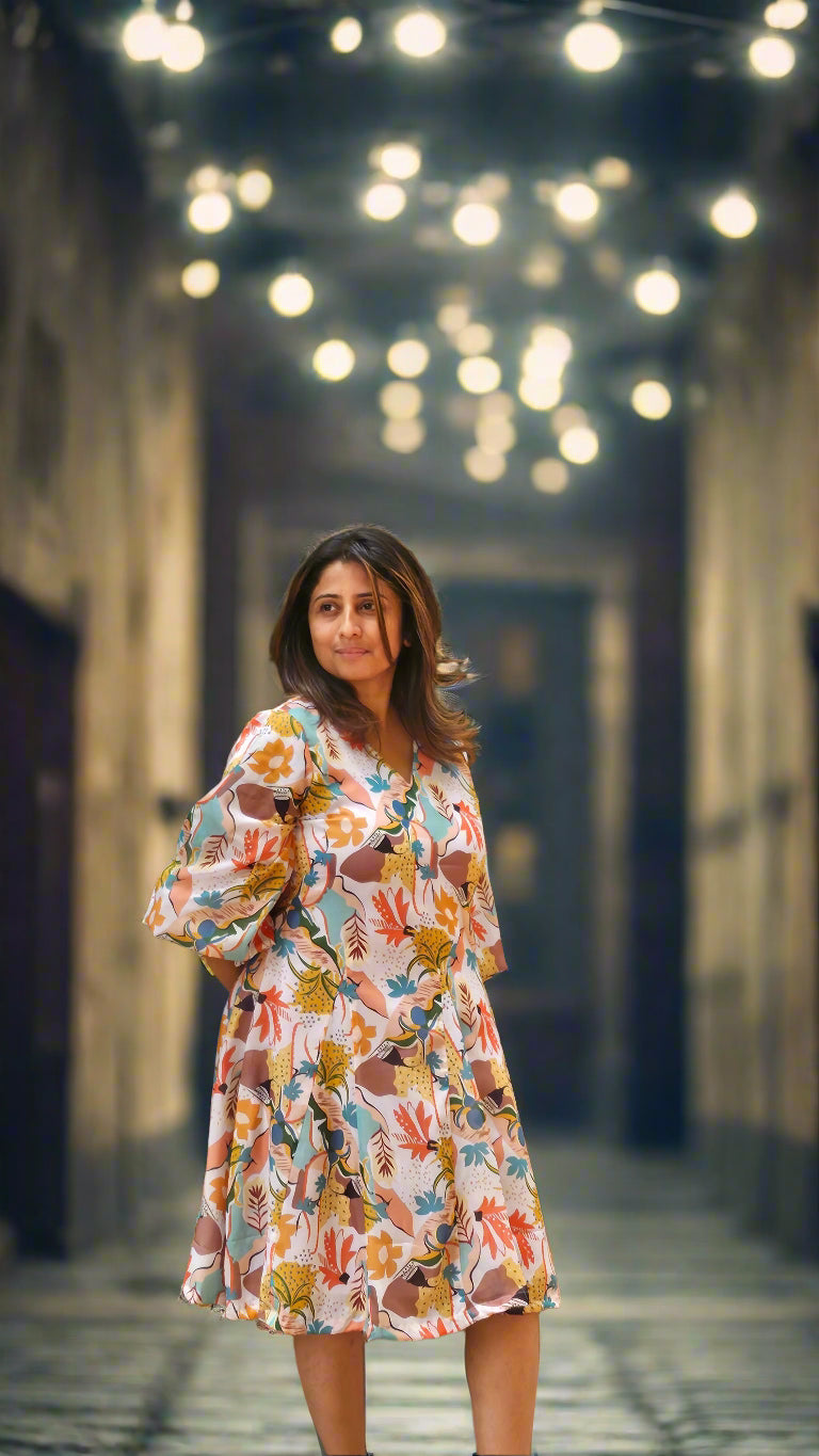 Flora flared dress