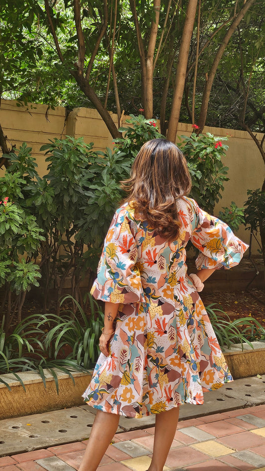 Flora flared dress