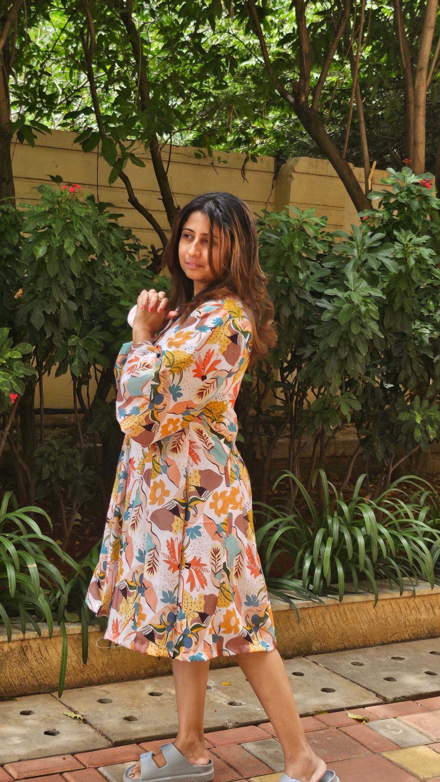 Flora flared dress