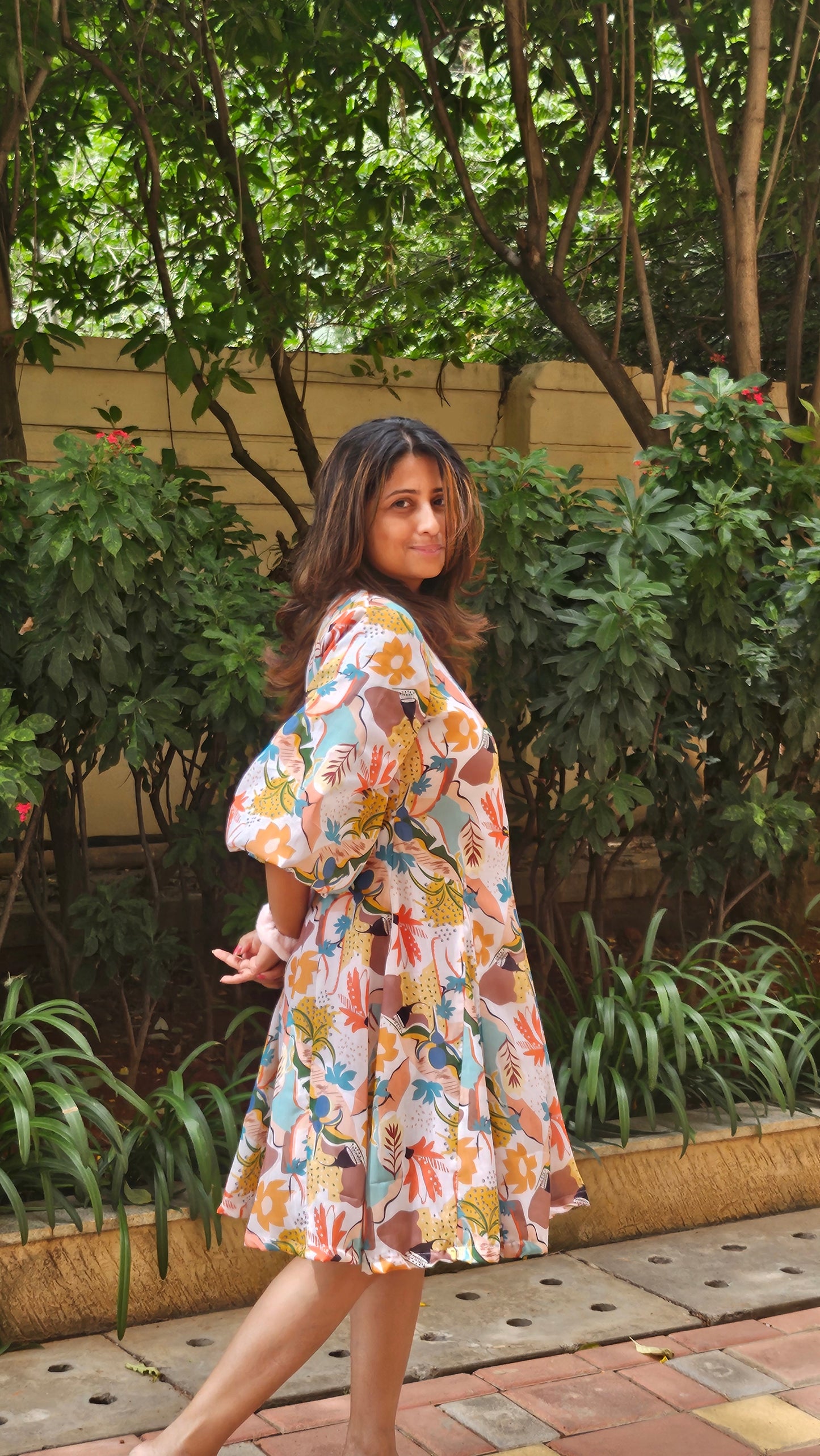 Flora flared dress