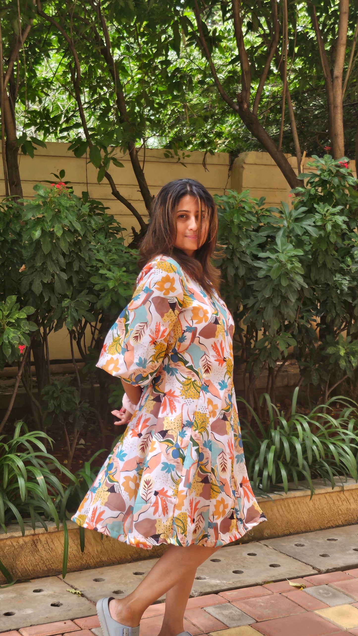 Flora flared dress