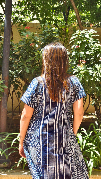 INDIGO WHISPERS MIDI DRESS