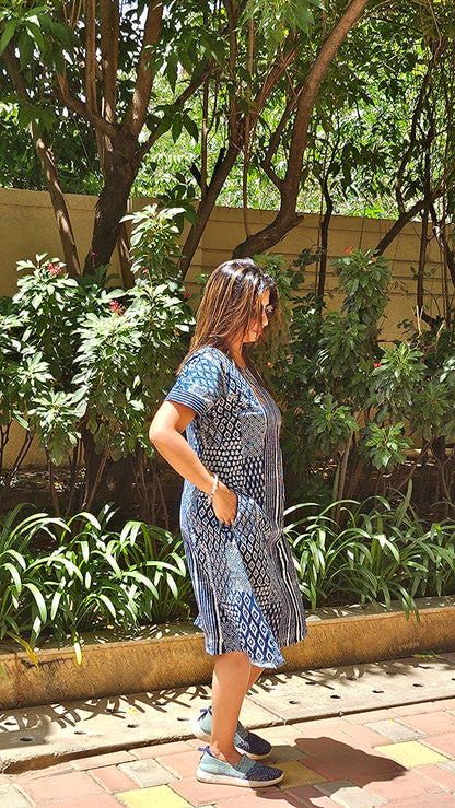 INDIGO WHISPERS MIDI DRESS