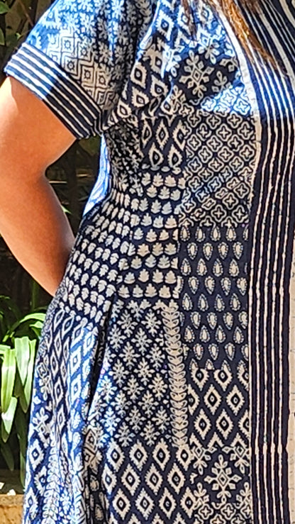 INDIGO WHISPERS MIDI DRESS