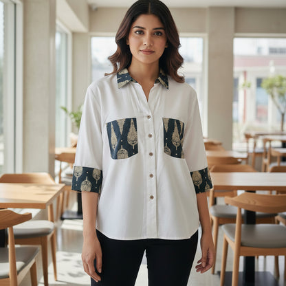 Ivory Ajrakh Artisan Shirt