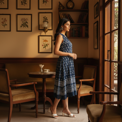 . Indigo Muse Button Dress