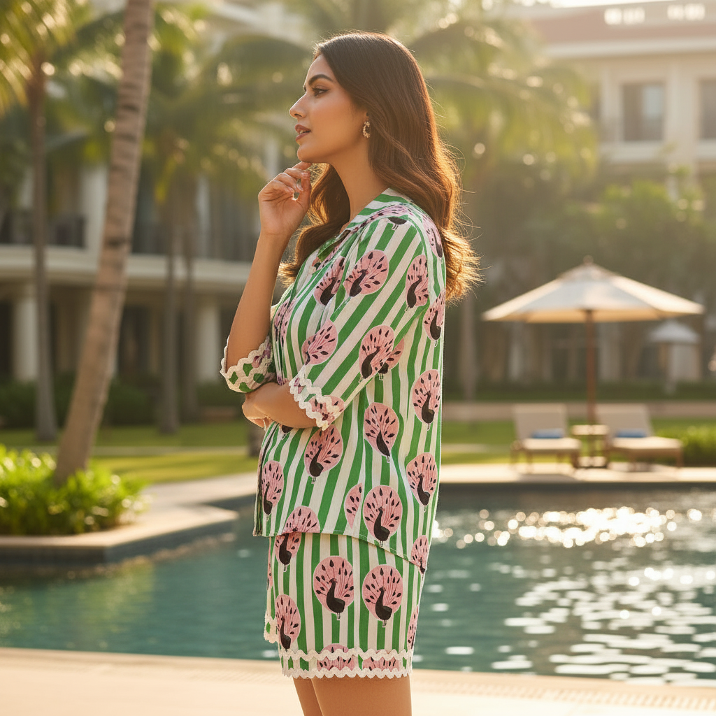 Blush Peacock Co-ord Set