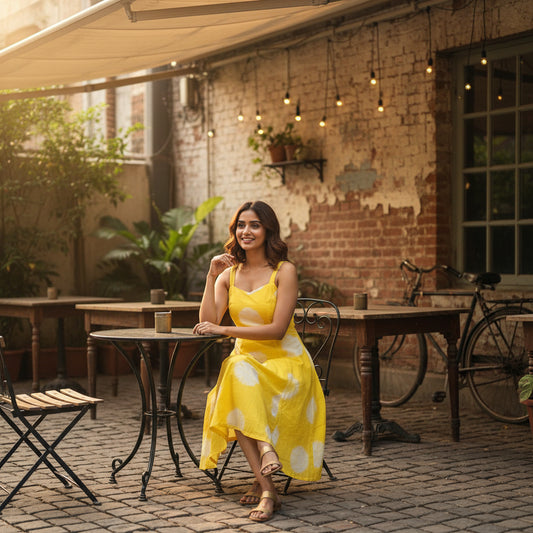 Sunlit Tie-Dye Polka Dress