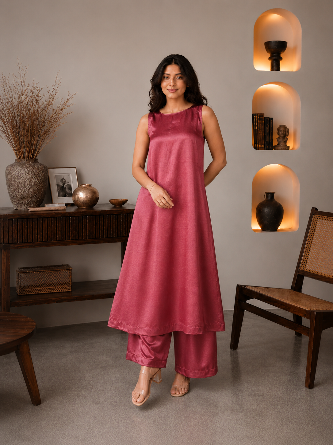 Rose Glow Silk Co-ord