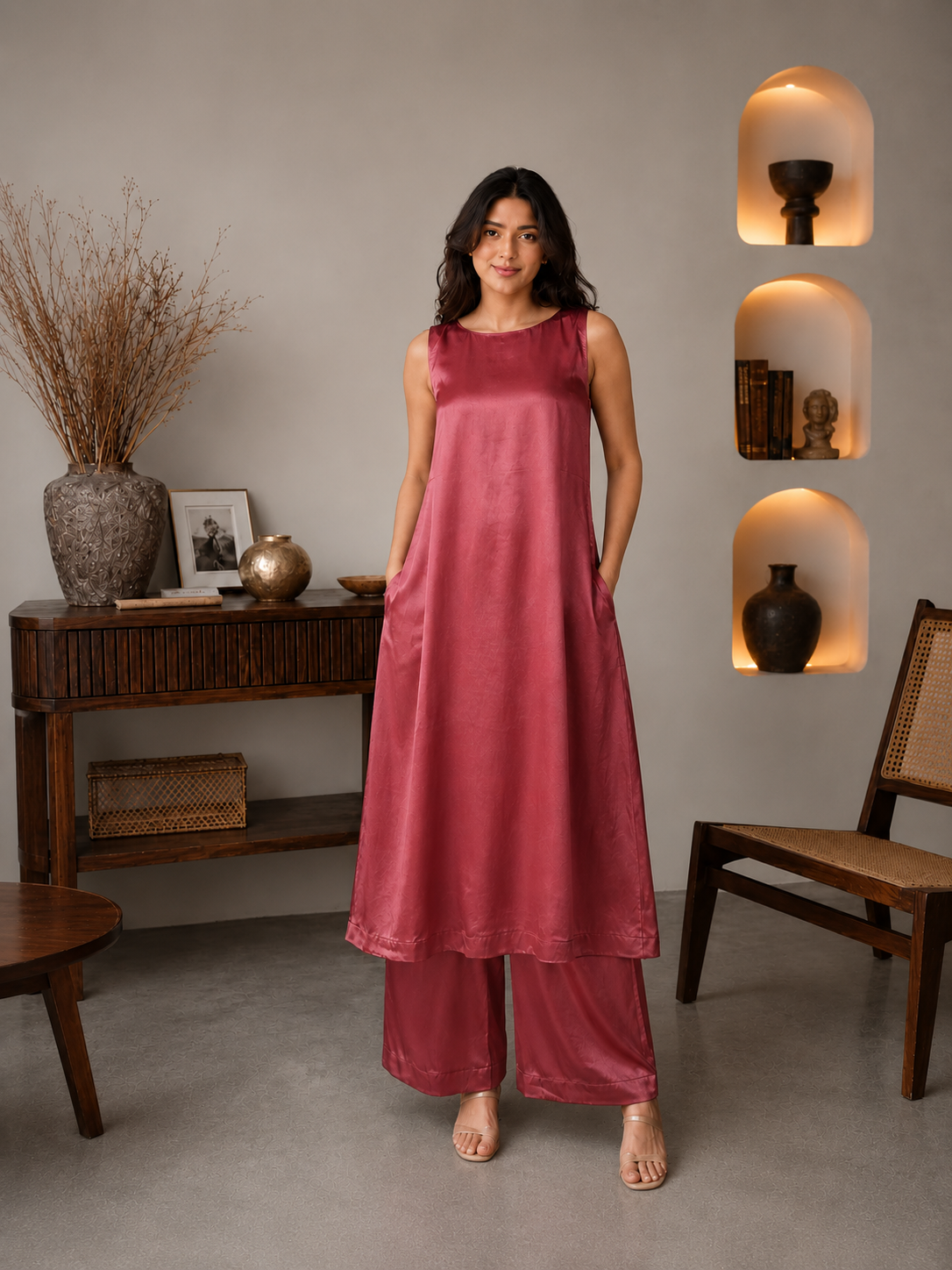 Rose Glow Silk Co-ord