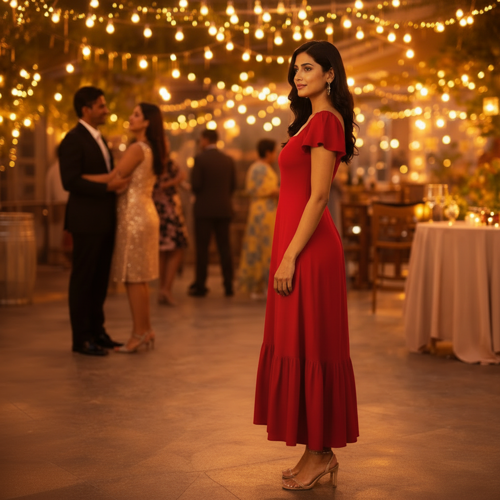 Crimson Muse Maxi Dress