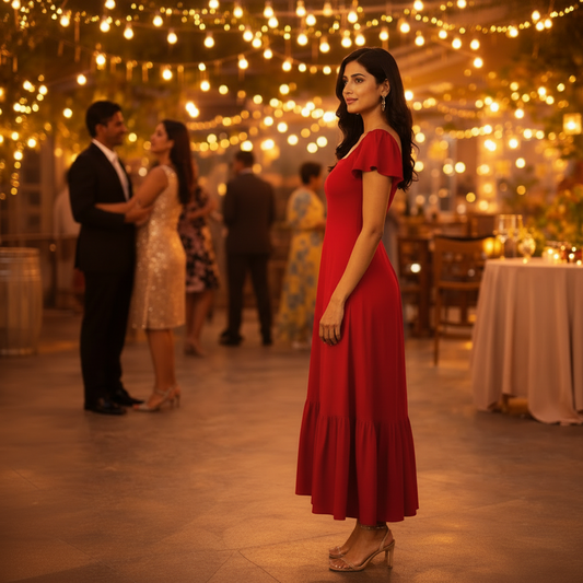 Crimson Muse Maxi Dress