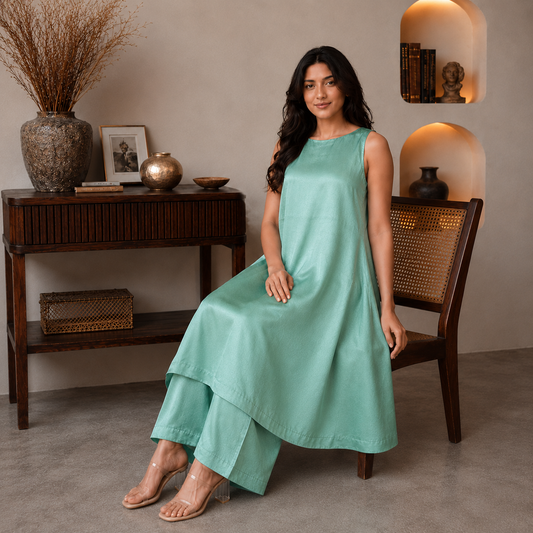 Mint Mirage Silk Co-ord