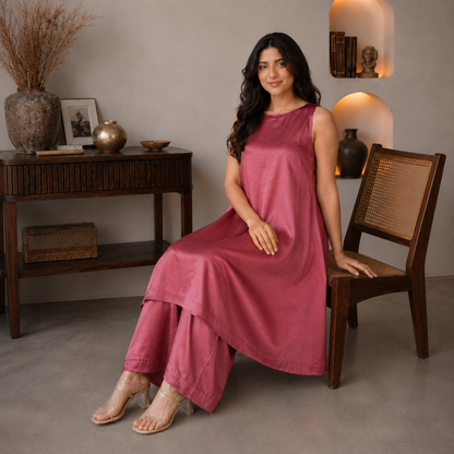 Rose Glow Silk Co-ord