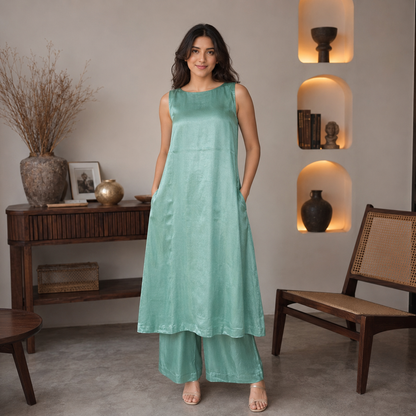 Mint Mirage Silk Co-ord