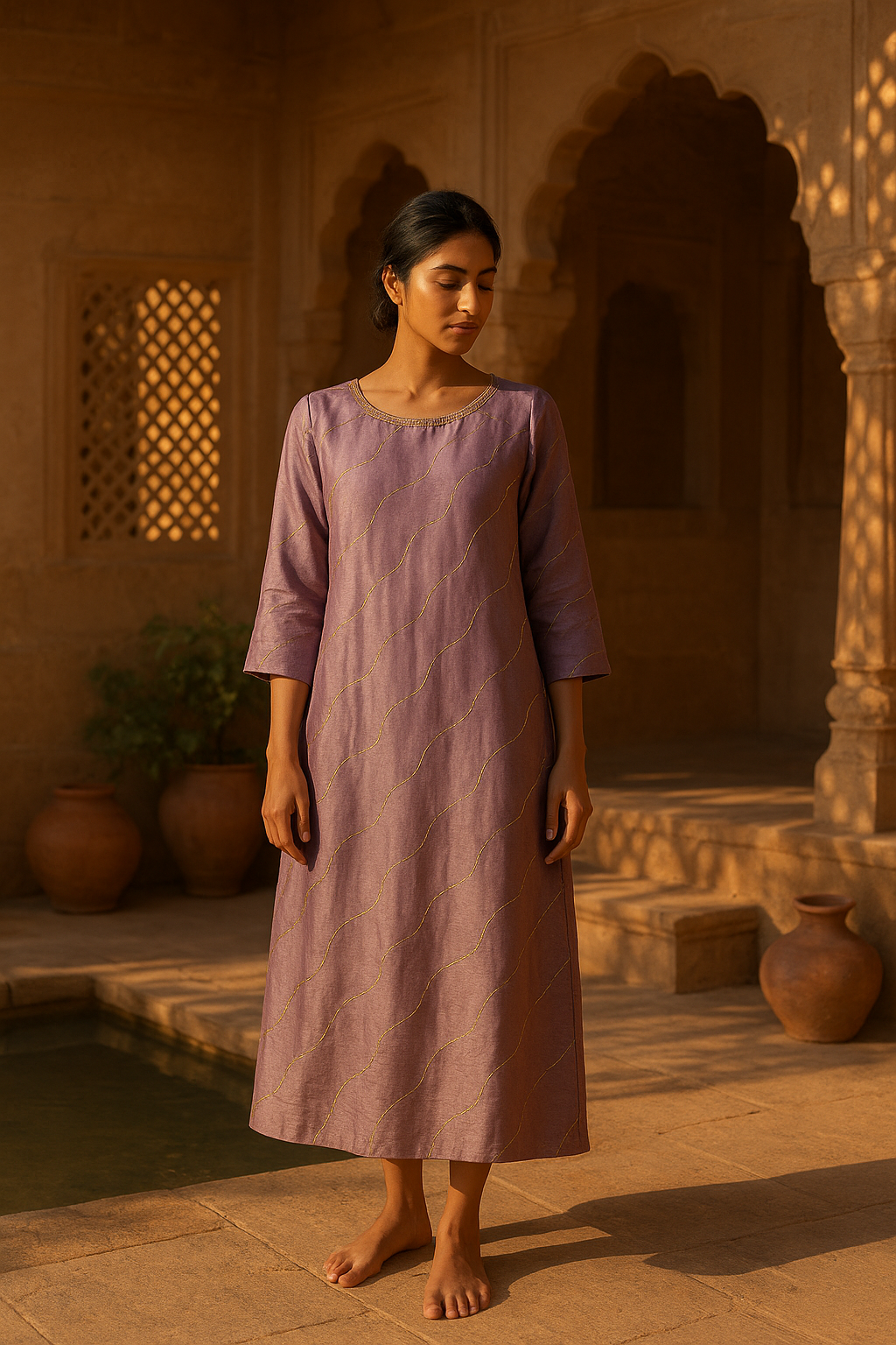 Lilac Viscose Glow Dress