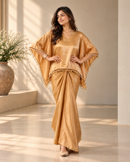 Sunehri Drape  Coord set