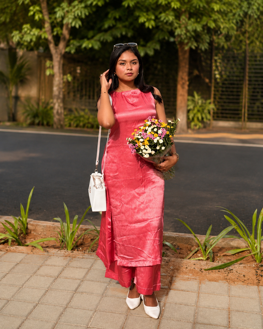 Rose Glow Silk Co-ord