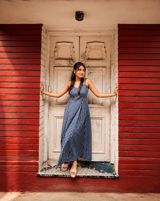 Blue Gingham Fit and Flare dress