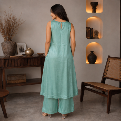 Mint Mirage Silk Co-ord