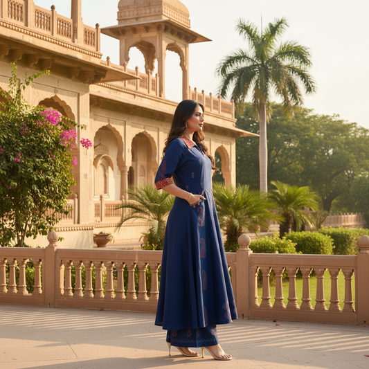 Rajwada Indigo Kurta Set