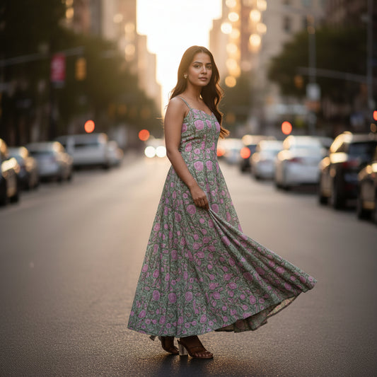 Rosewood Flared Maxi Dress