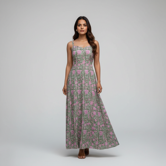 Rosewood Flared Maxi Dress