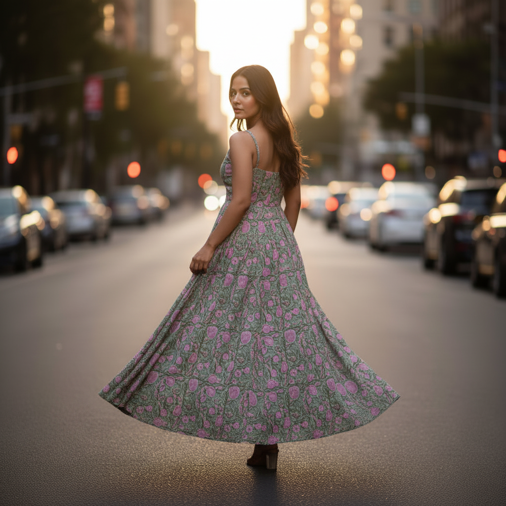 Rosewood Flared Maxi Dress