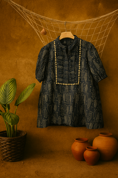 Short indigo kurti